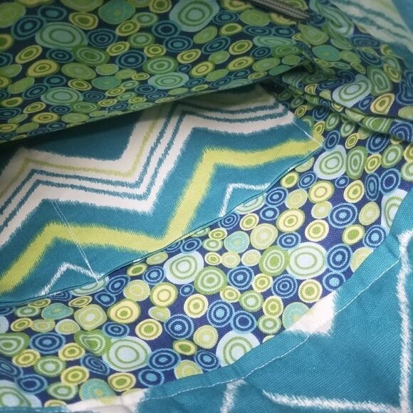 Lightweight Canvas Chevron Bag with Fabric Rose - Picture 14 of 16